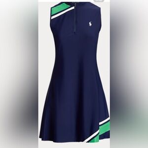 NWT Polo by Ralph Lauren size L US Open performance jersey dress in navy